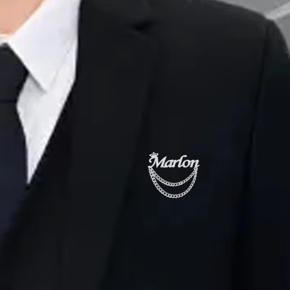 Tuxedo Lapel Pin - Kişiselleştirilmiş İsim Broş Özelleştirilmiş Taç Pimleri