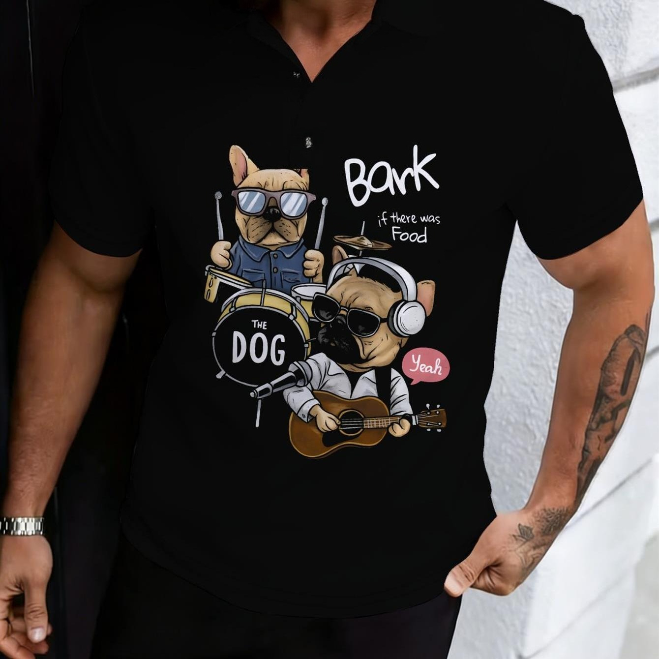 Men'S Polo Formal Wear - Erkek Günlük Polo Gömlek Siyah Fransız
