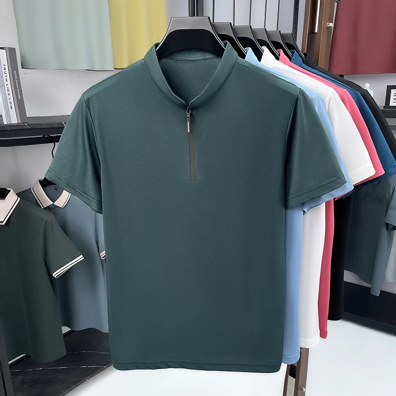 Men'S Polo Formal Wear - Erkek Resmi Yarım Fermuarlı Dik Yaka