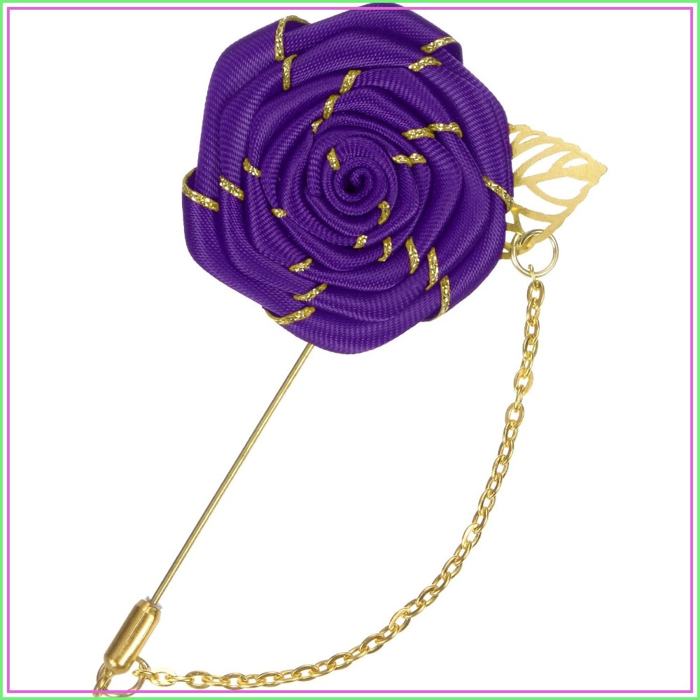 Altın Yapraklı Gül Çiçeği Broş - Tuxedo Lapel Pin incelemesi ve fiyatı