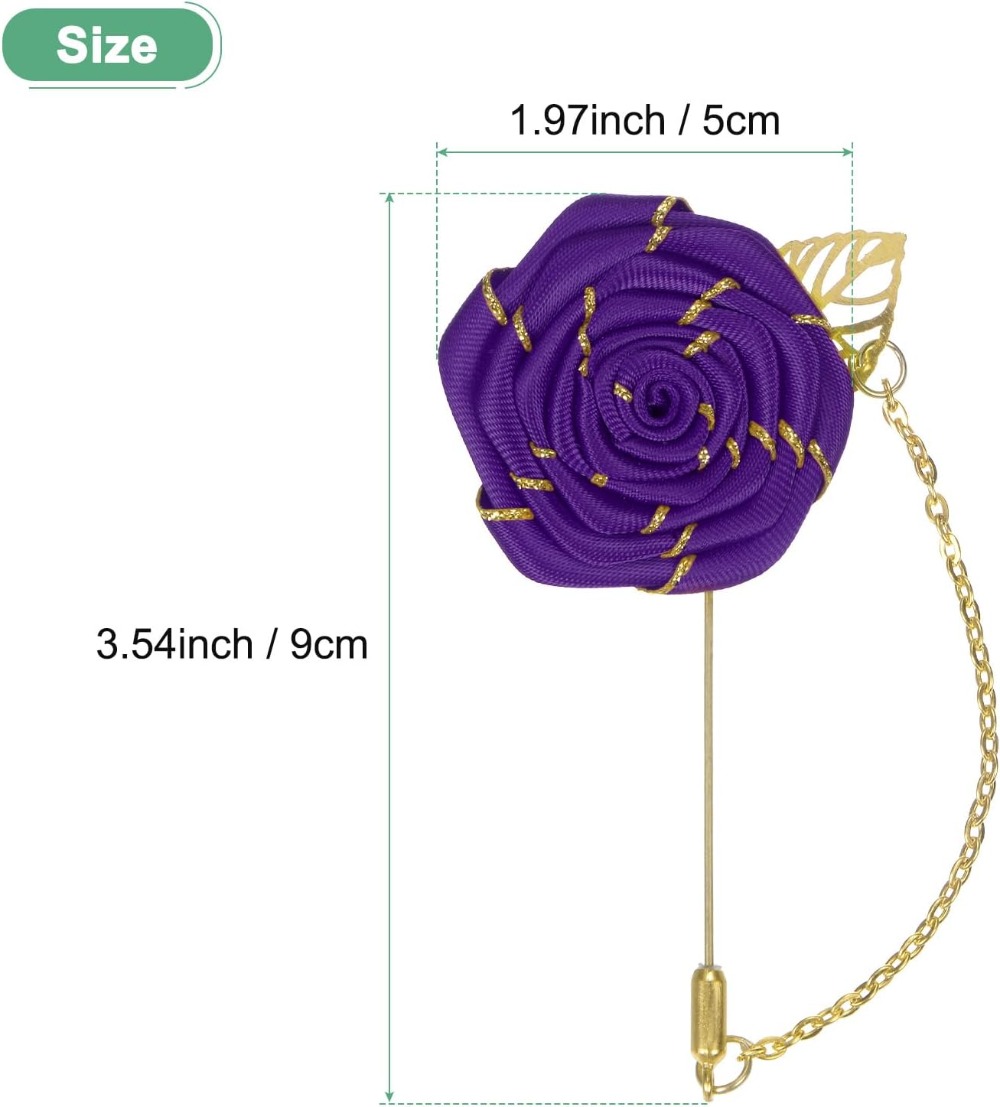 Altın Yapraklı Gül Çiçeği Broş - Tuxedo Lapel Pin incelemesi ve fiyatı